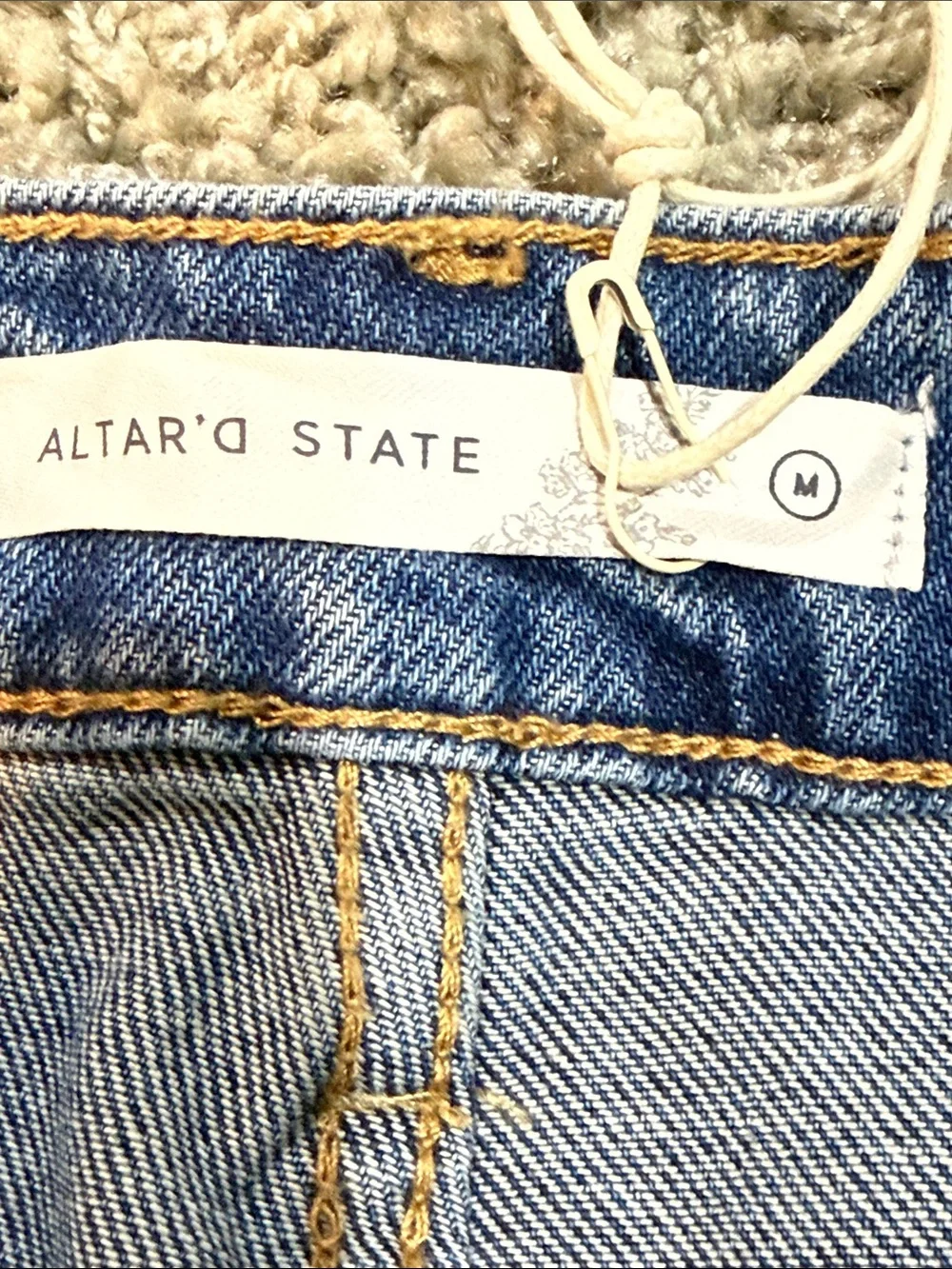 Altar'd State Blue Denim Mini Skirt with Stud Detail NEW (M)